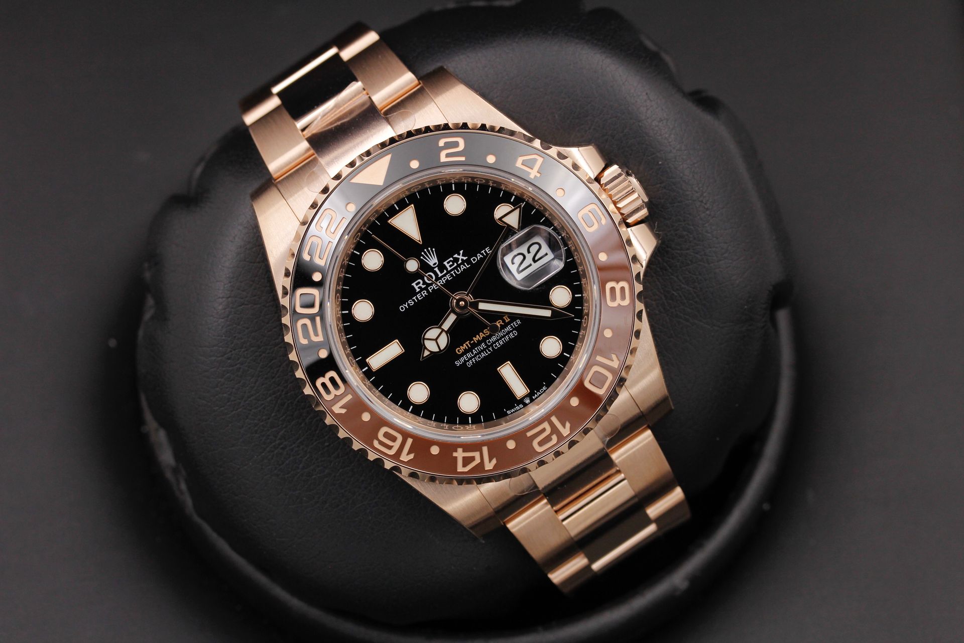 WatchNet Luxury Time FSOT Rolex GMT Master II Rose Gold 126715 